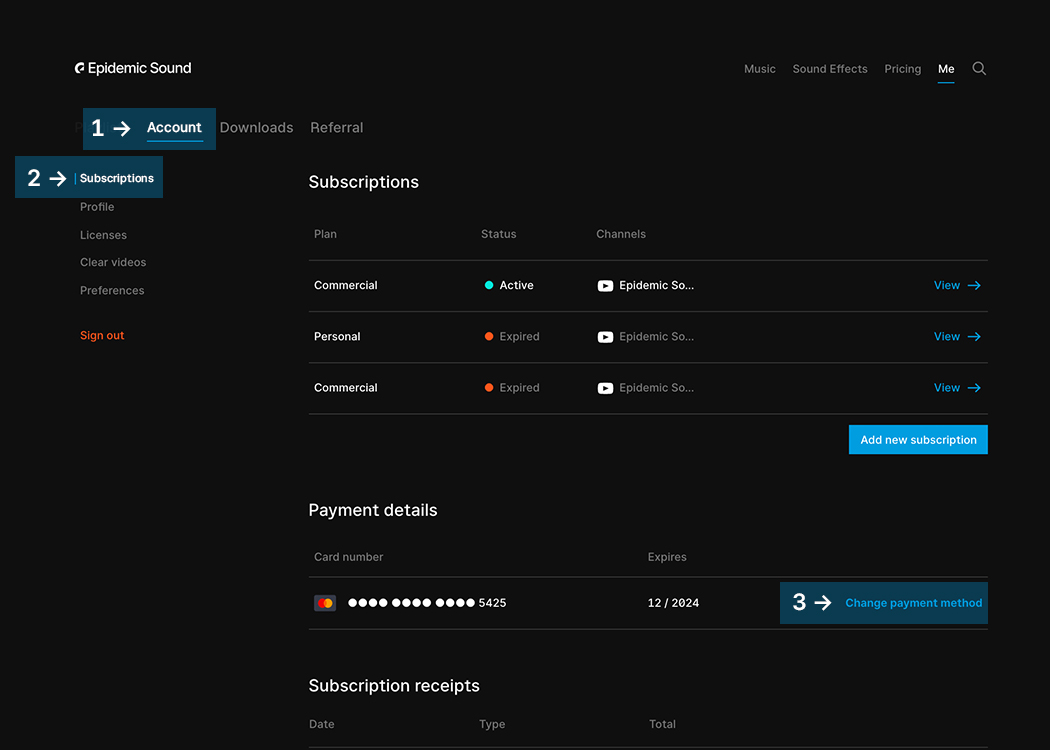 How do I change my payment method?